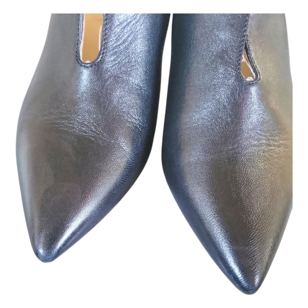 Napoleoni Black Leather Women's Made in Italy Pointed Toes Mules Sz 38 - Picture 6 of 8